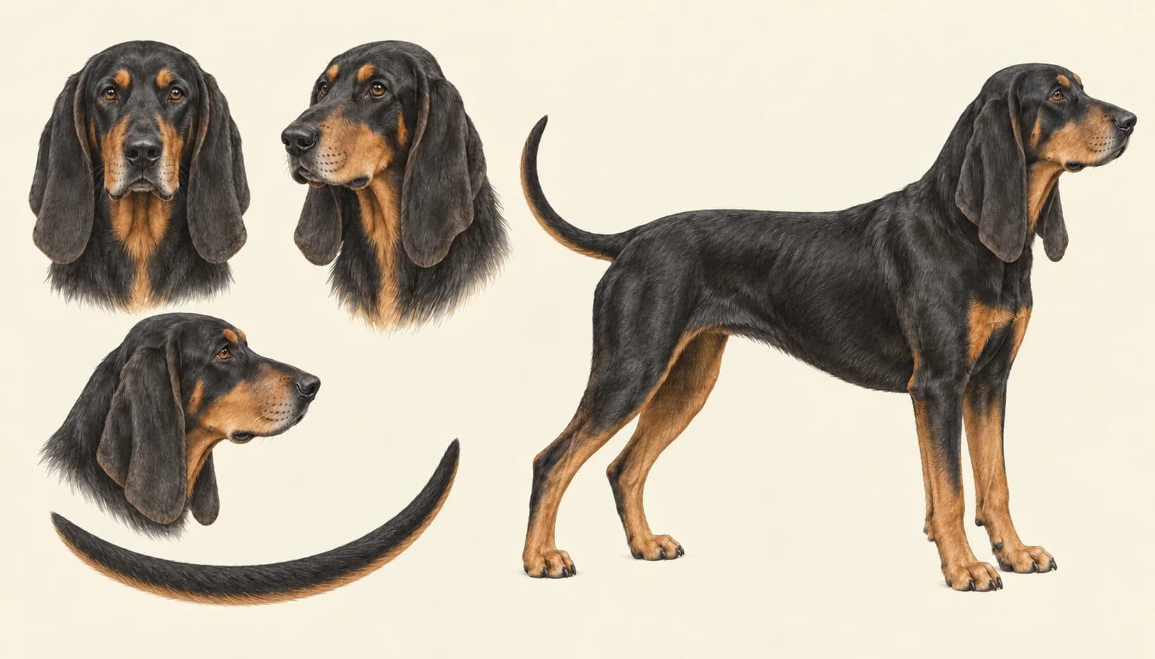 Lámina Black and Tan Coonhound