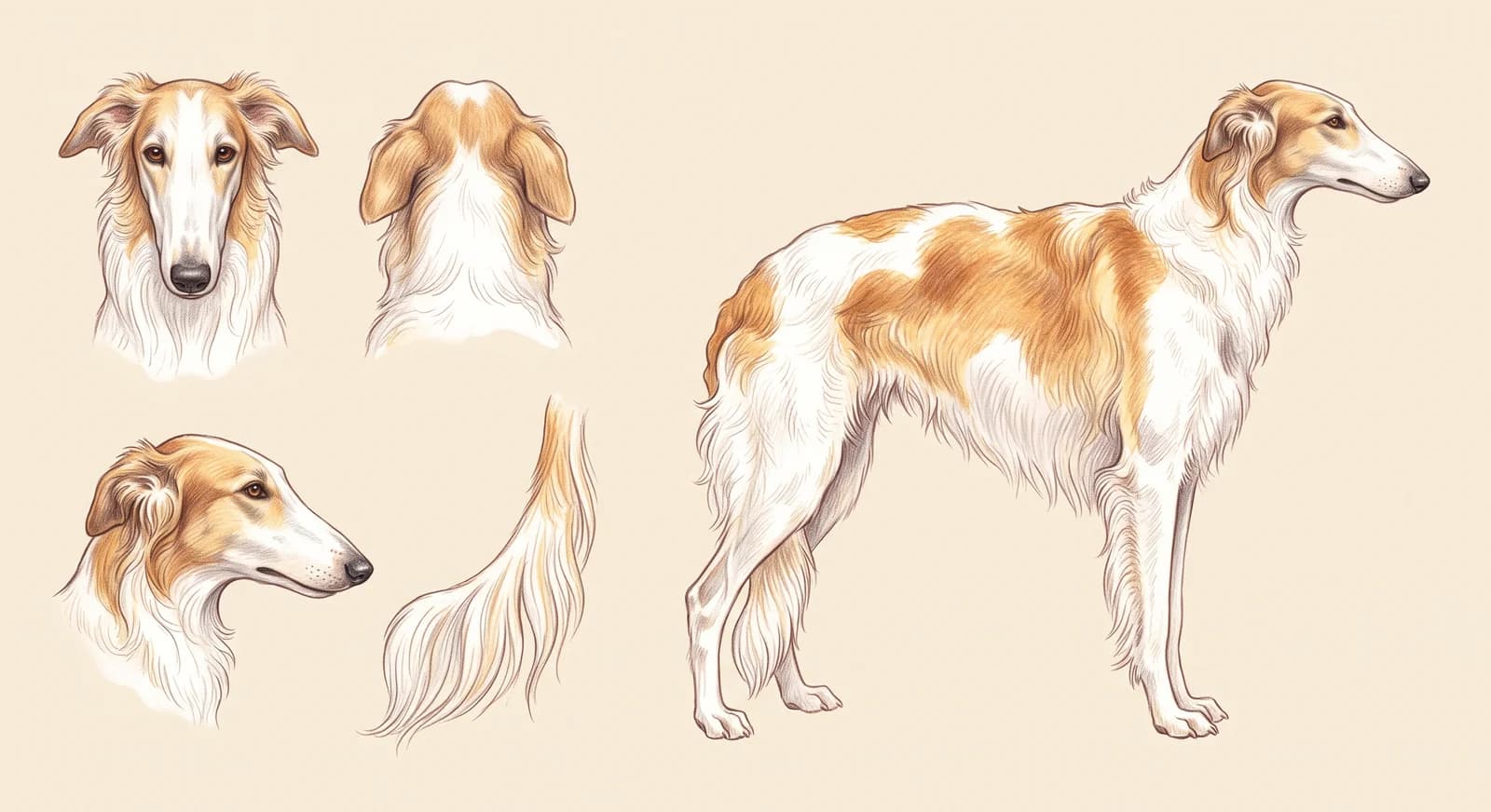 Lámina Borzoi (Galgo Ruso)