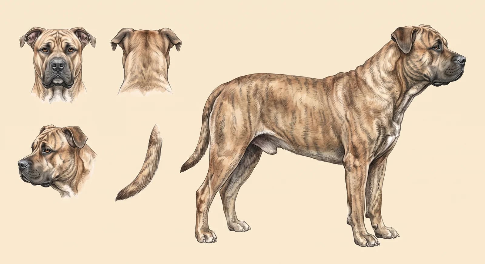 Lámina Ca de Bou (Perro de Presa Mallorquín)