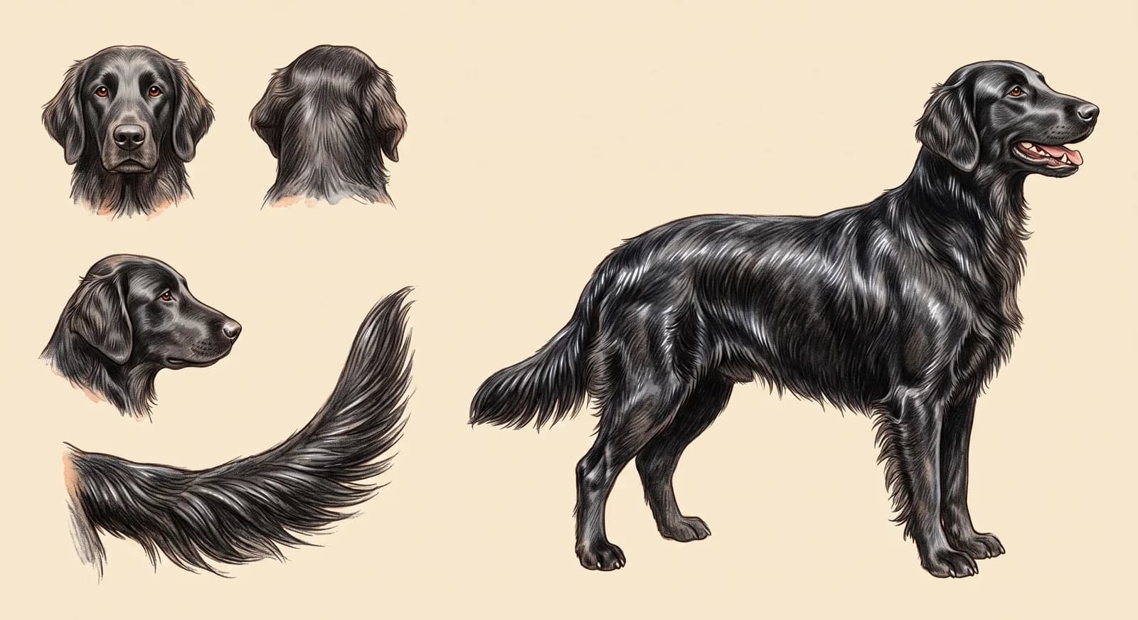 Lámina Flat-Coated Retriever