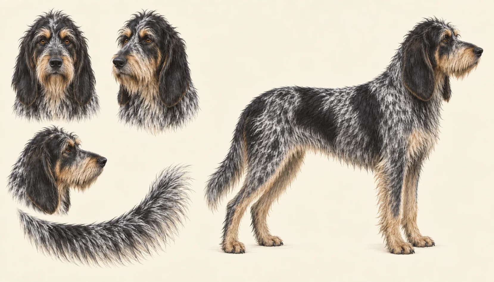 Lámina Grifón Azul de Gascuña (Griffon Bleu de Gascogne)