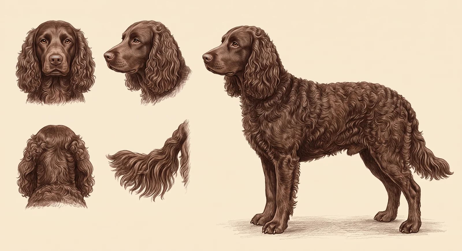 Lámina Perro de Agua Americano (American Water Spaniel)