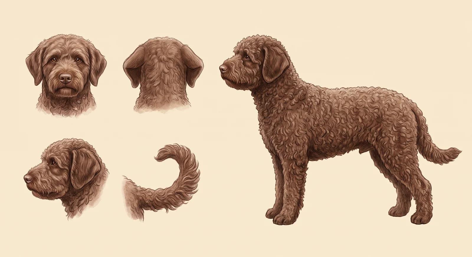 Lámina Perro de Agua Español