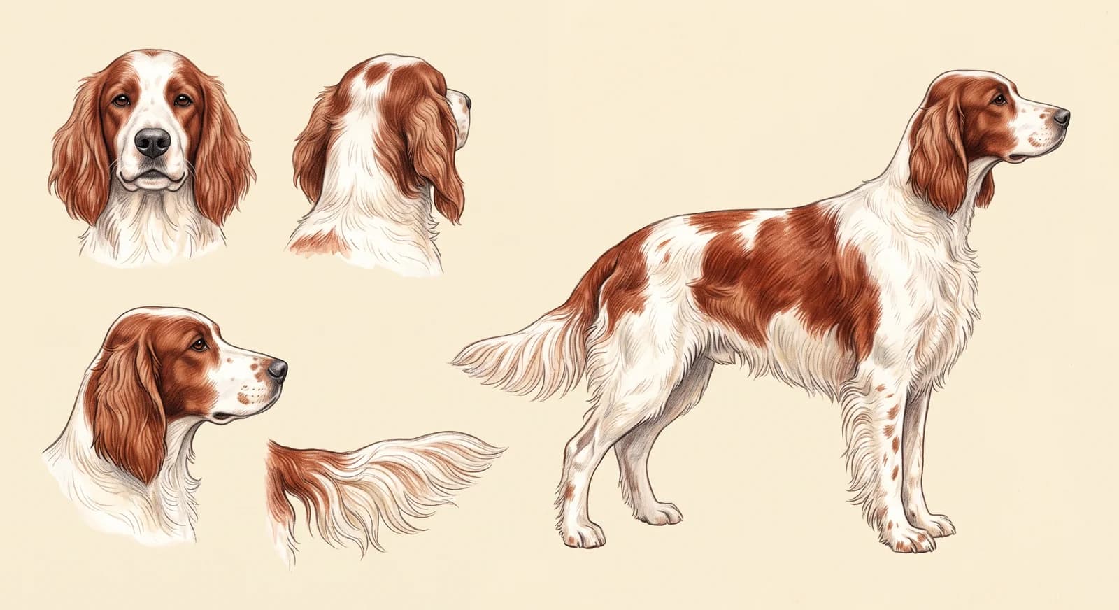 Lámina Setter Irlandés Rojo y Blanco