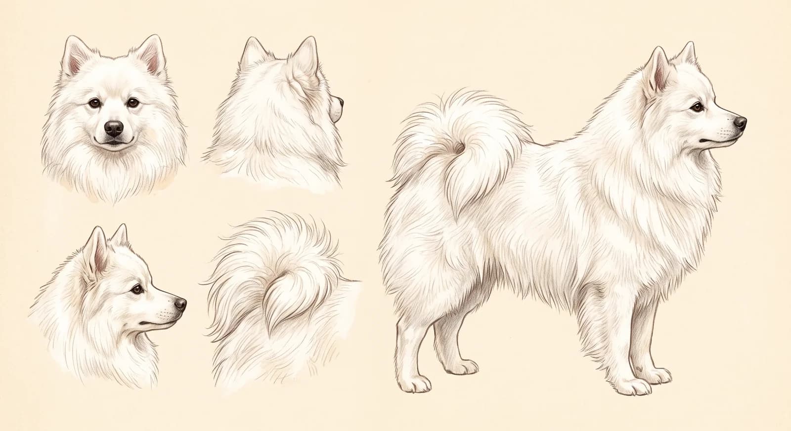 Lámina Spitz Esquimal Americano (American Eskimo Dog)