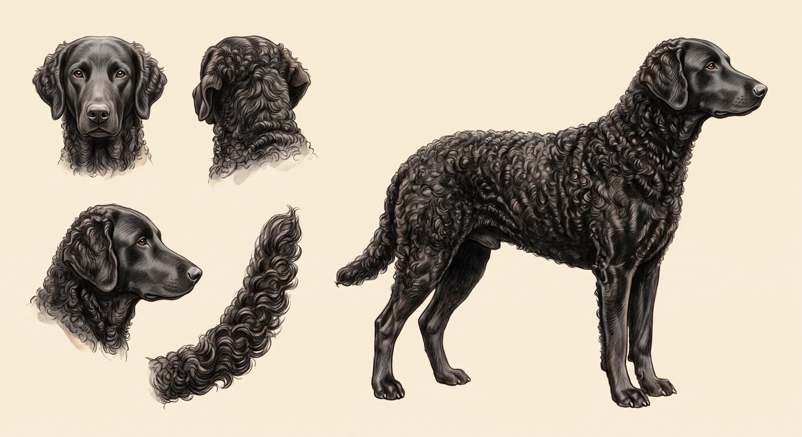 Lámina Curly-Coated Retriever