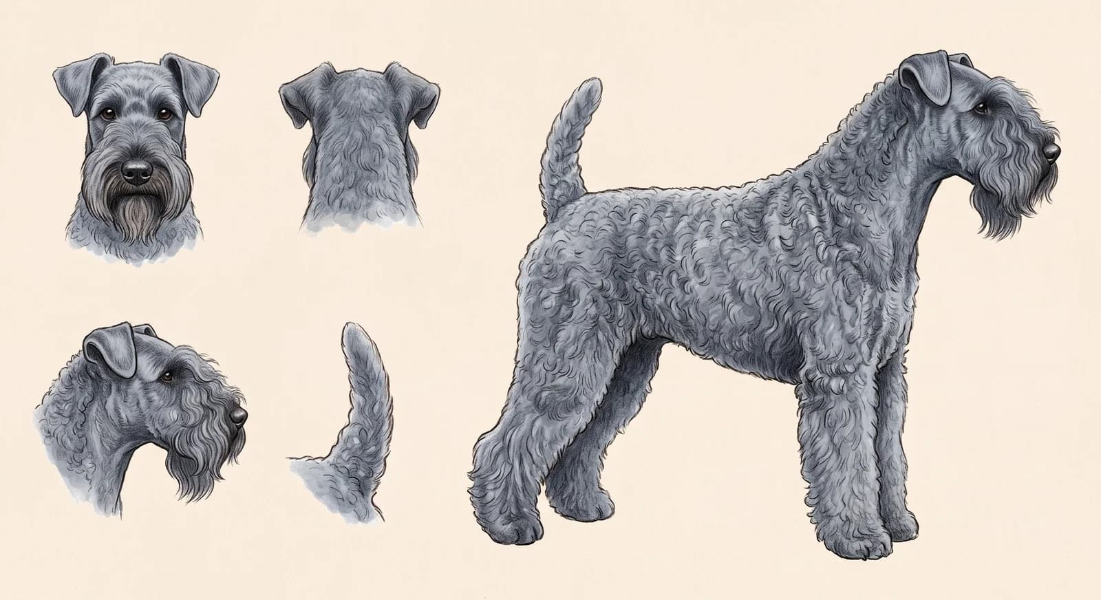 Lámina Kerry Blue Terrier