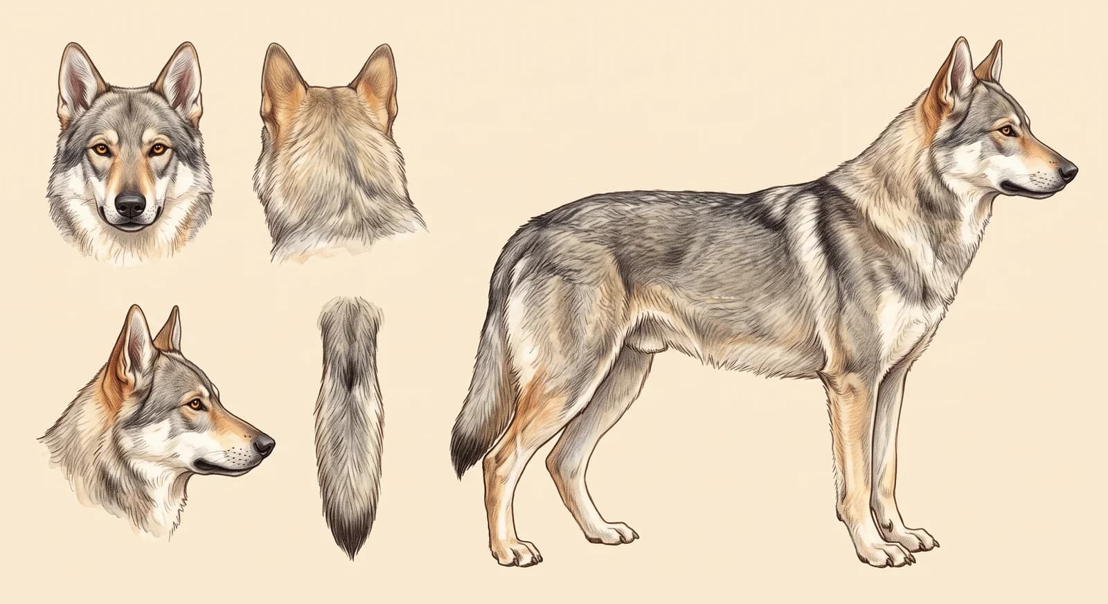 Lámina Perro Lobo Checoslovaco
