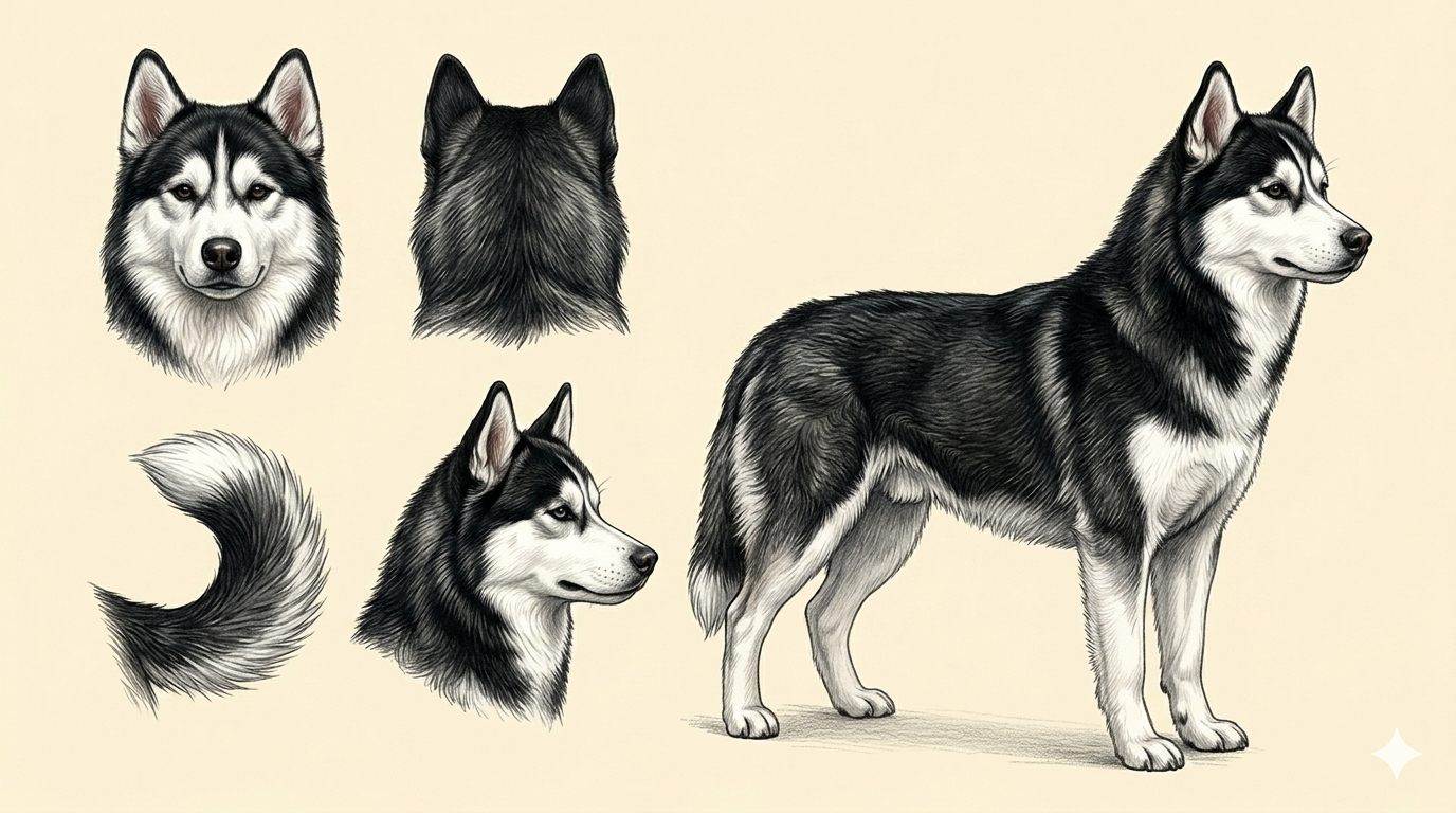 Lámina Husky Siberiano