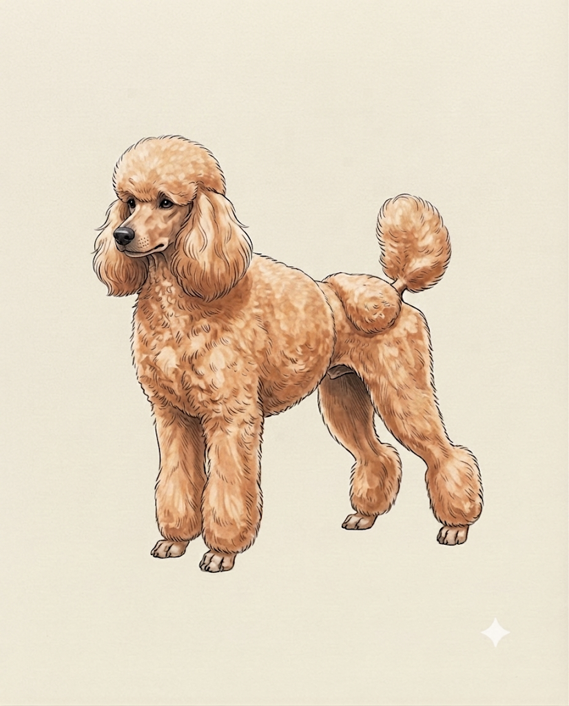 Lámina de estudio · Caniche